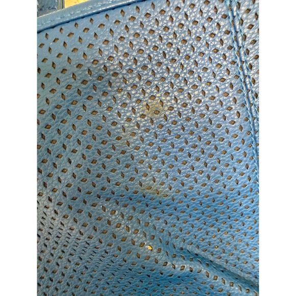 Jewell Royal Blue Perforated Faux Leather Tote Bag Shoulder Bag - Picture 3 of 5